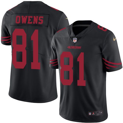 Men San Francisco 49ers #81 Terrell Owens Nike Black Vapor Limited NFL Jersey